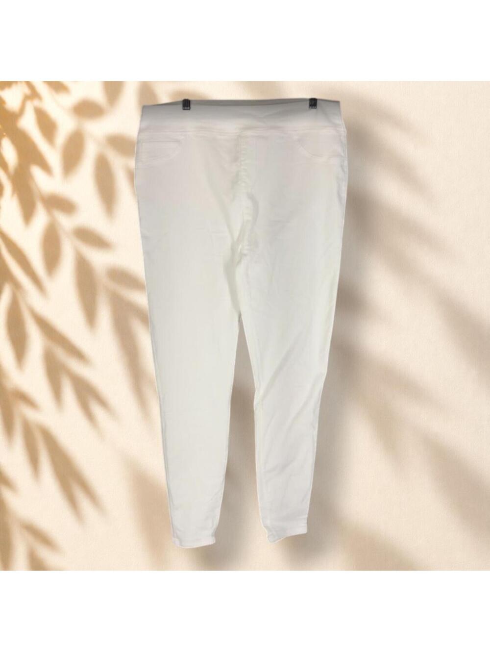 Assets Jeans Women 1X Plus White Denim Light Wash High Rise Skinny Pull On